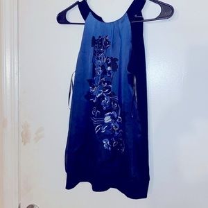 WHBM Blue Floral Summer Top Sz S